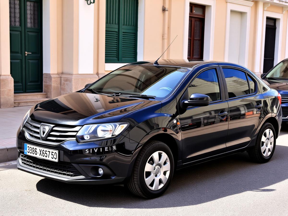 Black Dacia Logan Diesel parked in Tangier