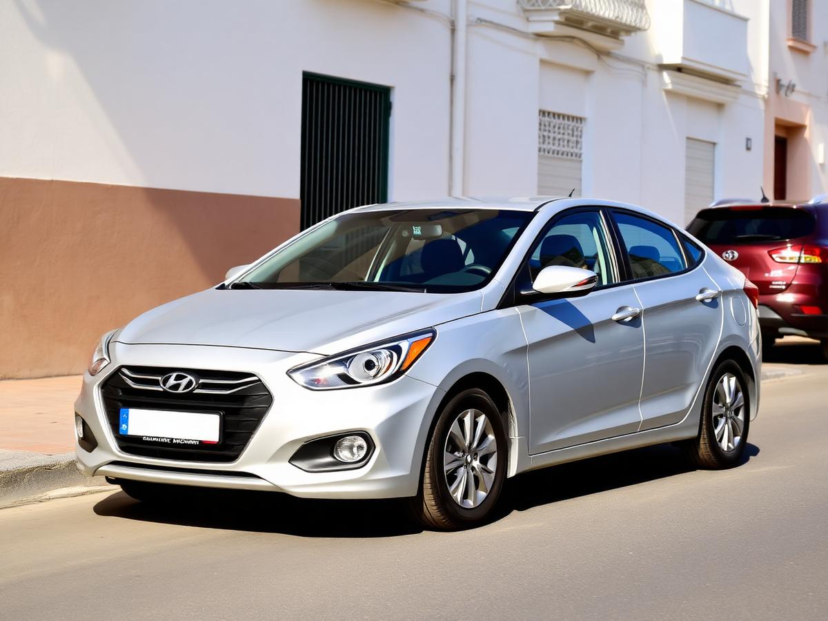 Silver Hyundai Accent parked in Tangier